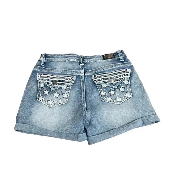 Wired Heart Western Cowgirl Shorts Stars and Stripes Embroidered Pockets size 29 - Picture 1 of 9
